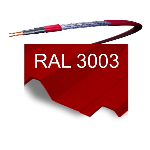 Саморегулирующийся греющий кабель SRL 40-2CR 40Вт с UF-защитой для обогрева кровли и труб (красный)